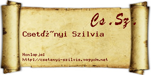 Csetényi Szilvia névjegykártya