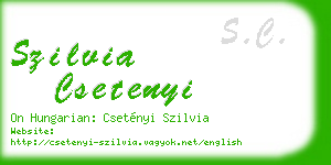 szilvia csetenyi business card