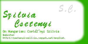 szilvia csetenyi business card